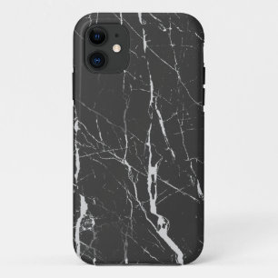 黒クールと薄い灰色の大理石 iPhone 11 ケース