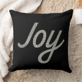 黒クールの千鳥格子の喜び柄 クッション (ブランケット)