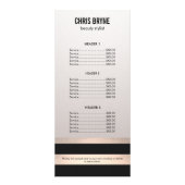 黒クールはっきりしたモダンと金ゴールドの価格表メニュー ラックカード (正面)