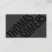 黒クールはっきりした印BLackタイポグラフィユニーク モダン 名刺 (正面)