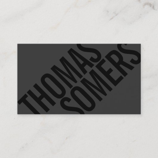 黒クールはっきりした印BLackタイポグラフィユニーク モダン 名刺 (正面)