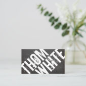 黒クールはっきりした白タイポグラフィグランジアーバン 名刺 (スタンド正面)