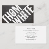 黒クールはっきりした白タイポグラフィグランジアーバン 名刺 (正面/裏面)