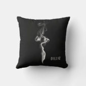 黒クールアートと灰色の煙 クッション (裏面)