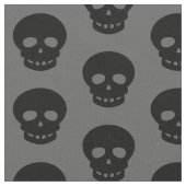 黒クールスカル水玉模様 ファブリック (クローズアップ)