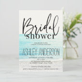 黒クールタイポグラフィビーチブライダルシャワー 招待状 (スタンド正面)