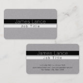 黒クールミニマル白のストライプ 名刺 (正面/裏面)