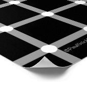 黒クールモダン白の光の錯覚アート ポスター (角)
