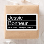 黒クールモダン白差出人住所 ラベル (インサイチュ)