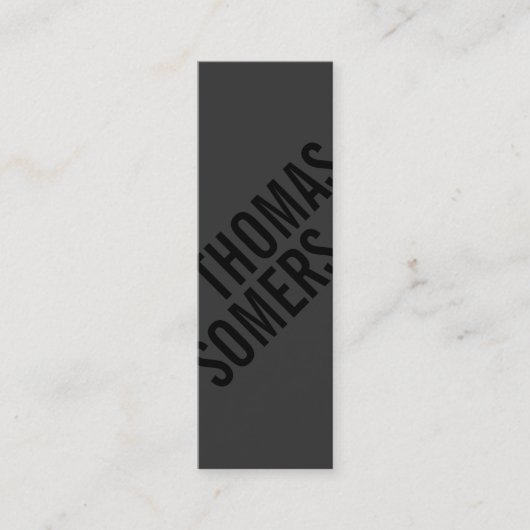 黒クールユニークはっきりしたデザイモダンナー スキニー名刺 (正面)