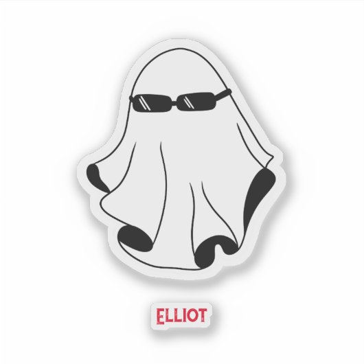 黒クール幽霊 シール (正面)