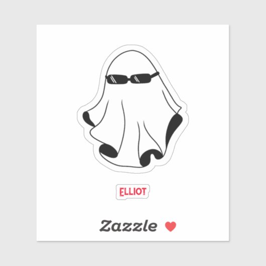 黒クール幽霊 シール (シート)