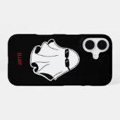 黒クール幽霊 iPhone 16ケース (裏面横)