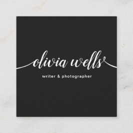 黒クール手書き書道スクエア スクエア名刺