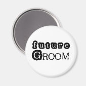 黒クール文字未来新郎 マグネット (正面/裏面)
