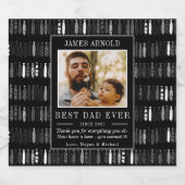 黒クール最高のパパ永遠に父の日 ビールラベル (シングルラベル)