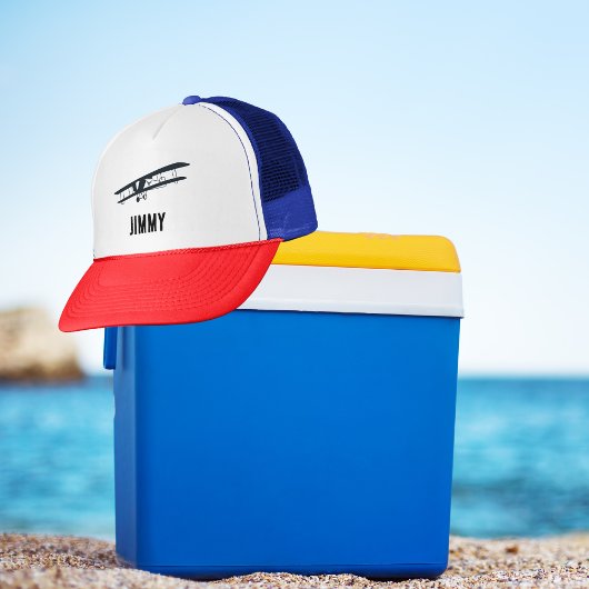 黒クール機シンプル・おもしろい航空機 キャップ