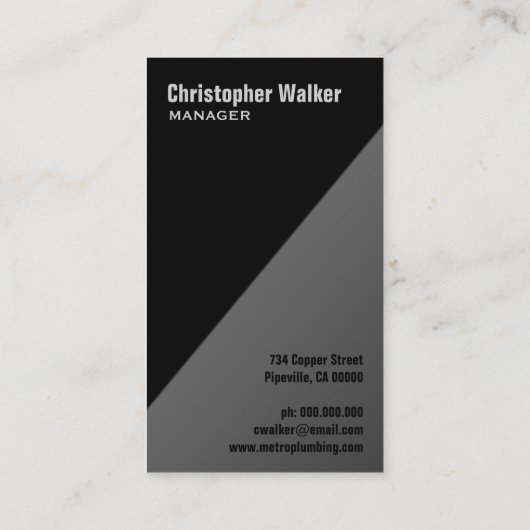 黒クール灰色の銅鋼管配管配管設備 名刺 (裏面)