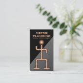 黒クール灰色の銅鋼管配管配管設備 名刺 (スタンド正面)