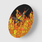 黒クール炎 ラウンド壁時計 (傾斜)