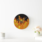 黒クール炎 ラウンド壁時計 (ホーム)