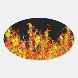 黒クール炎 楕円形シール