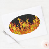 黒クール炎 楕円形シール (封筒)