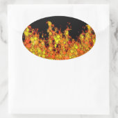 黒クール炎 楕円形シール (バッグ)