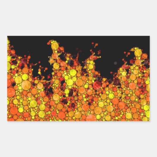 黒クール炎 長方形シール (正面)