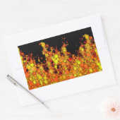 黒クール炎 長方形シール (封筒)