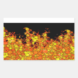 黒クール炎 長方形シール