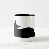 黒クール猫おしり猫愛人 コーヒーマグカップ (中央)