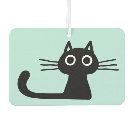 黒クール猫 |動物お洒落アート カーエアーフレッシュナー (正面)