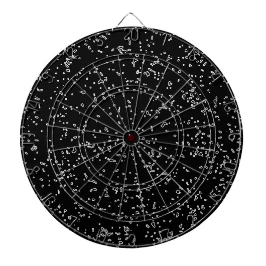 黒クール白のフラクタルアートパターンモダン ダーツボード (正面)