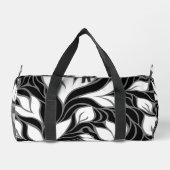 黒クール白の花モダン柄モノグラム ダッフルバッグ (裏面)