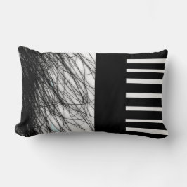 黒クール白ピローモダンシック ランバークッション