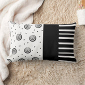 黒クール白ピローモダンシック ランバークッション (ブランケット)