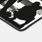 黒クール白迷彩柄アメリカ国旗の兵隊 デスクマット (コーナー)