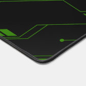 黒クール色と緑の幾何学的ゲーム背景 デスクマット (コーナー)