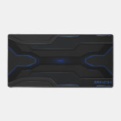 黒クール色と青の未来的なゲーム背景 デスクマット (正面)