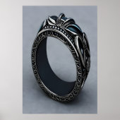 黒クール輪 | AIアートポスター ポスター (正面)