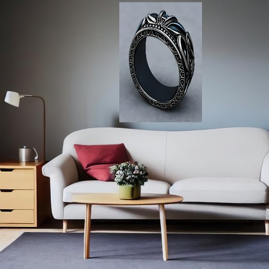 黒クール輪 | AIアートポスター ポスター