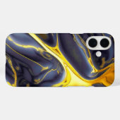 黒クール金ゴールド溶融大理石の流体テクスチャ Case-Mate iPhoneケース (裏面 (横))