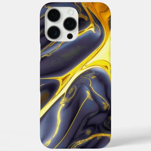 黒クール金ゴールド溶融大理石の流体テクスチャ Case-Mate iPhoneケース (裏面)