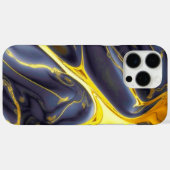 黒クール金ゴールド溶融大理石の流体テクスチャ Case-Mate iPhoneケース (裏面 (横))