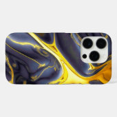 黒クール金ゴールド溶融大理石の流体テクスチャ Case-Mate iPhoneケース (裏面 (横))