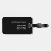 黒クール銀フェイクモノグラム ラゲッジタグ (裏面横)