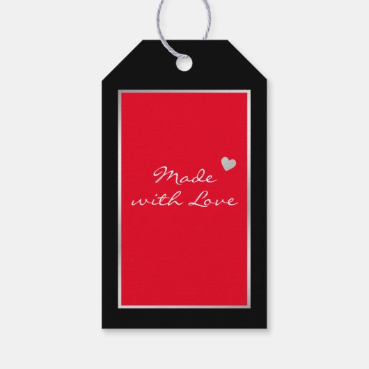 黒クール銀・赤カラーパッケージありがとう ギフトタグ (裏面)