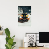 黒クール黄スポーツカー ポスター (ホームオフィス)