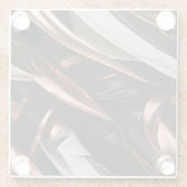 黒クール、銀、銅抽象芸術の3D効果 ガラスコースター (裏面)